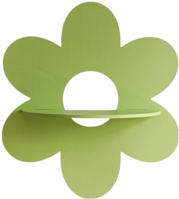 더플로우커머스 감성을 완성하는 플라워 벽걸이 선반, 01 그린, 1단