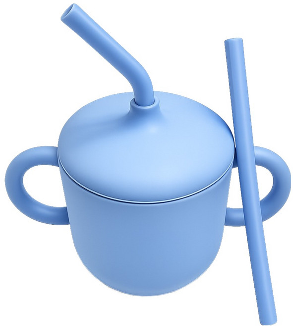 빅벅 아기 흘림방지 빨대컵, 블루, 1개, 200ml