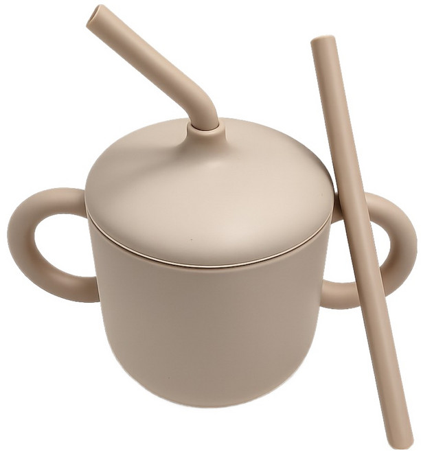 빅벅 아기 흘림방지 빨대컵, 카키, 1개, 200ml