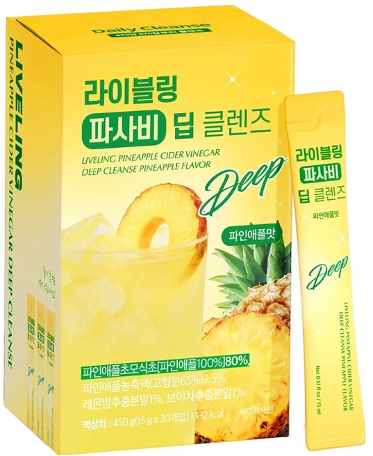 라이블링 파사비 딥 클렌즈 파인애플맛, 450g, 1개 - 쿠팡