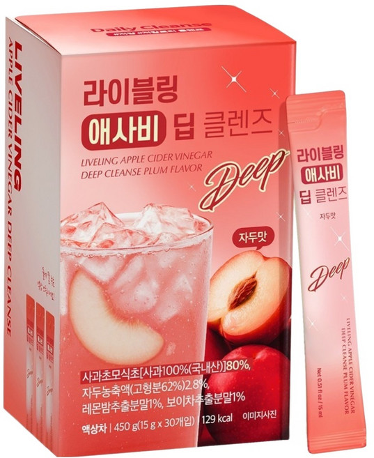 라이블링 애사비 딥 클렌즈 자두맛 30개입, 450g, 1개