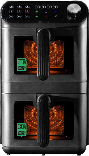 스테츠 스모키젯 더블 2단 에어프라이어 11L, 블랙, A11C-G3A-W-GS