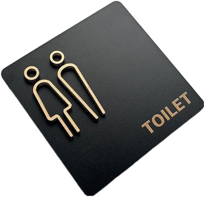 Madakkumi 簡約指示牌 11 男女共用標示牌 15 x 15cm, 1個, 洗手間