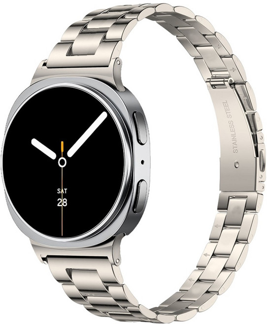 누아트 갤럭시워치 호환 스트랩 슬림핏 라이트 메탈 밴드, 스타라이트, 1개