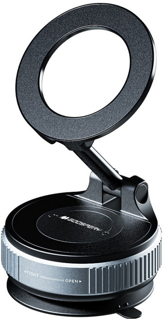 구스페리 맥세이프 자석 차량용 진공흡착 접이식 핸드폰 거치대, 블랙, 1개