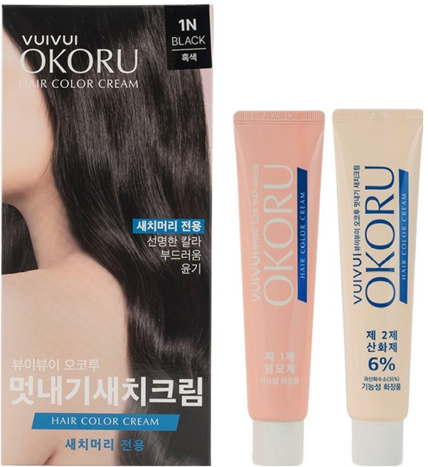 오코루 멋내기 새치크림, 1N 흑색, 1개