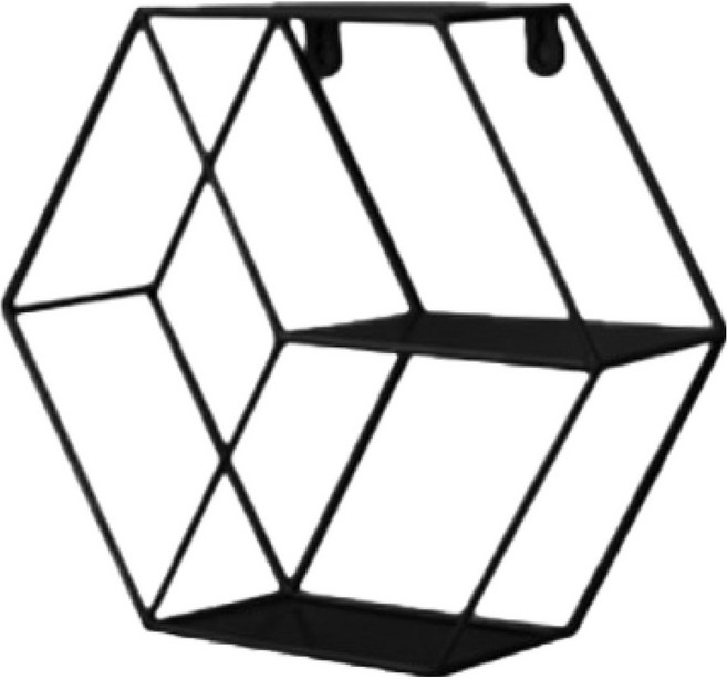 德普羅商務 極簡設計鐵製網格壁掛架 3層 Type 2, 黑色