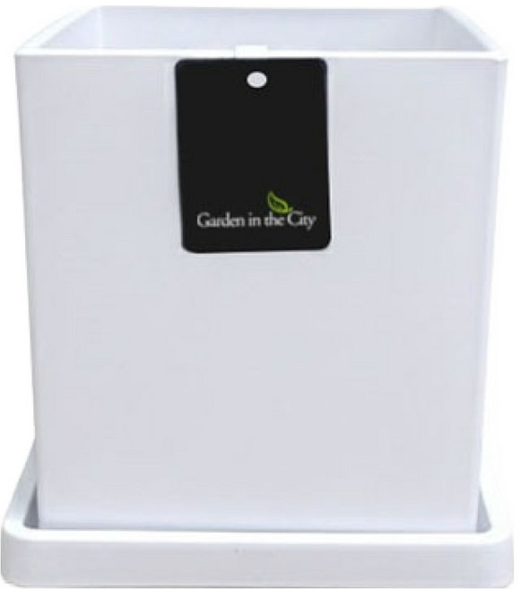 도시정원 모던 인테리어 PP 민자사각화분 1820, 화이트, 1개
