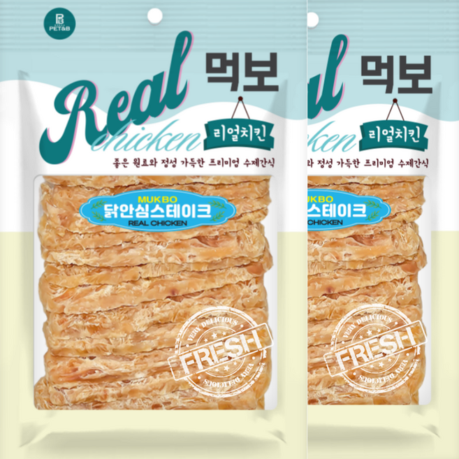 펫앤비 강아지 먹보 리얼치킨 닭안심 스테이크, 180g, 2개, 닭고기