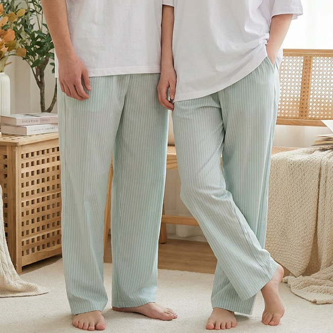 Jnana 情侶款Melion條紋睡褲