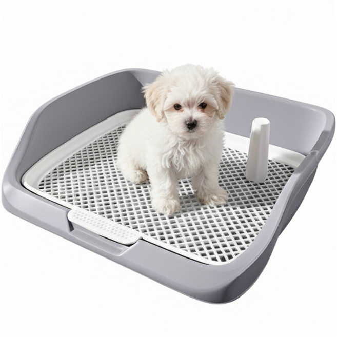 둥둥펫 강아지 기둥형 튐방지 디펜스 배변판, 그레이, 1개