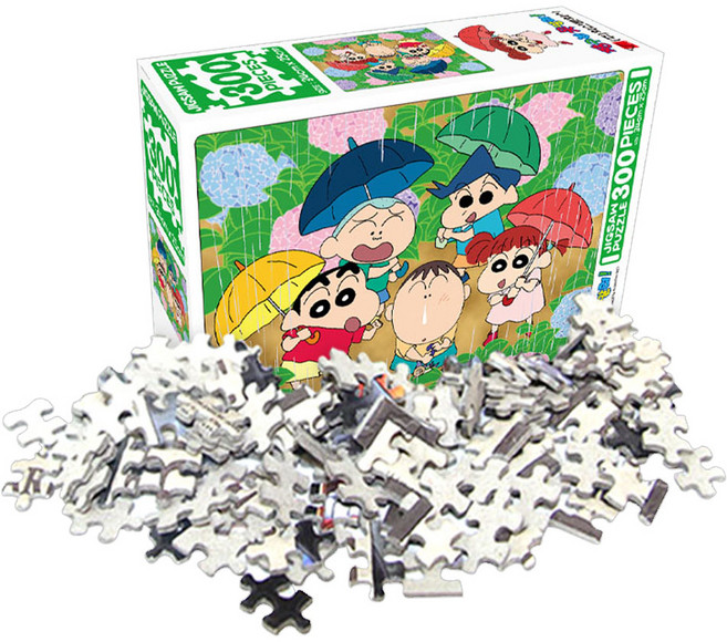 학산문화사 짱구 비오는 날의 친구들 직소퍼즐, 혼합색상, 1개, 300피스