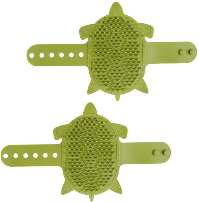 둥둥펫 고양이 셀프 털 그루밍 거북이 브러쉬 27 x 16 cm, 그린, 2개