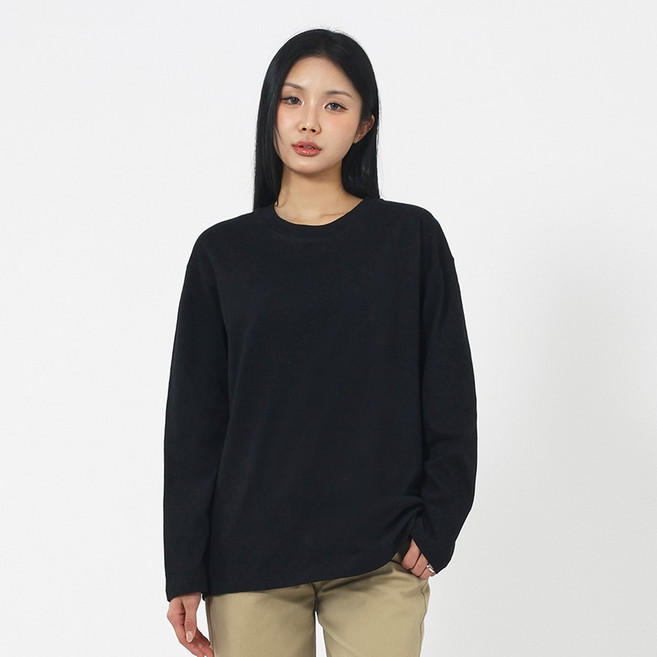 엘쏘 여성용 미니멀 베이직 21수 코튼 롱슬리브 티셔츠