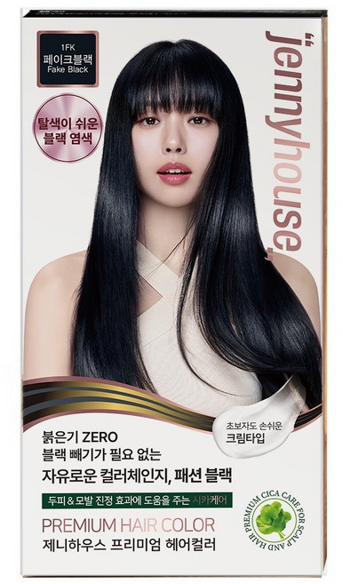 제니하우스 프리미엄 헤어컬러 염색약, 페이크블랙 1FK, 1개
