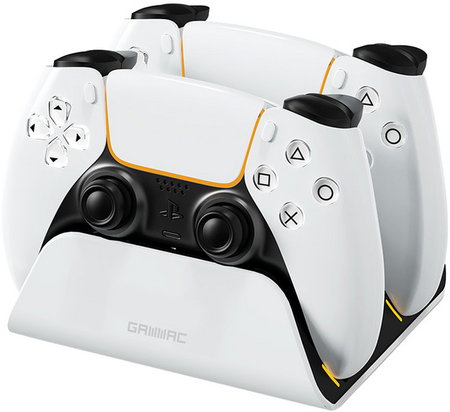 겜맥 시그니처 PS5 듀얼 패드 충전독, 1개, 화이트, KMP5-120