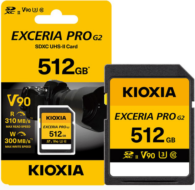 KIOXIA 鎧俠 EXCERIA PRO G2 V90 UHS-II SD卡, 1個, 512GB