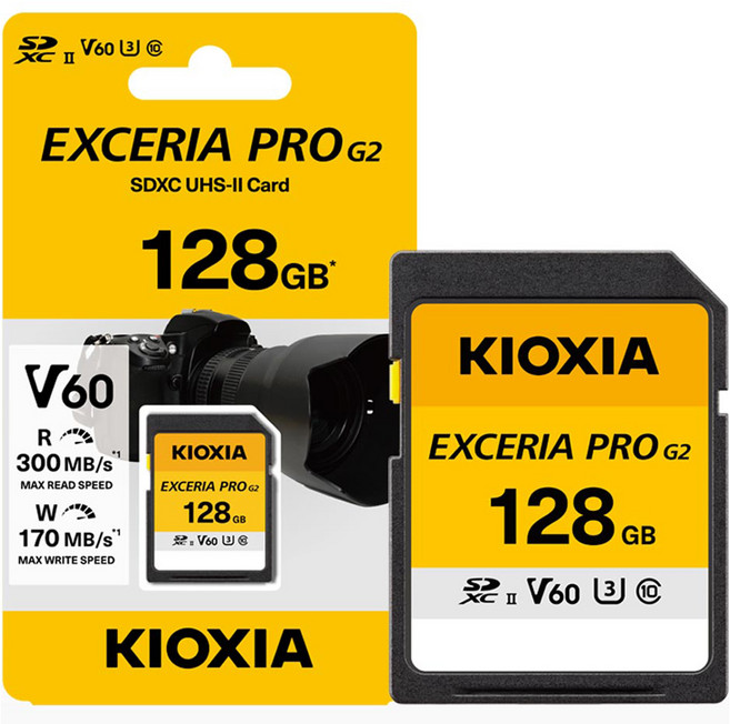 KIOXIA 鎧俠 EXCERIA PRO G2 V60 UHS-II SD卡, 1個, 128GB