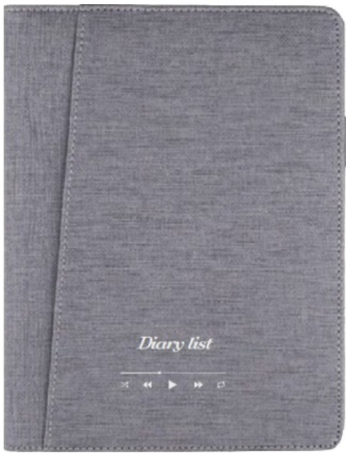 화신문구 고급 가죽 트윈링 나만의 다이어리 리스트, 그레이, 1개