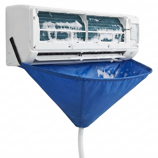 동글이 다용도 에어컨 셀프청소 방수커버 105 x 75 x 56 cm, 1개, 블루