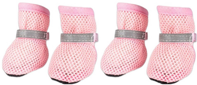 둥둥펫 강아지 신발 메쉬 데일리 슈즈, 핑크, 4개