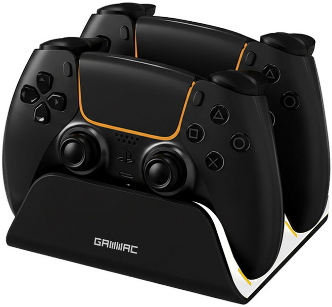 겜맥 시그니처 PS5 듀얼 패드 충전독, 블랙, 1개, KMP5-121