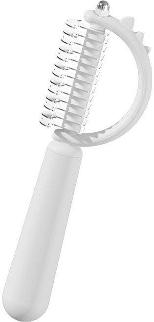 둥둥펫 반려동물 죽은털제거 다이노 양면 갈고리 브러쉬, 화이트, 1개