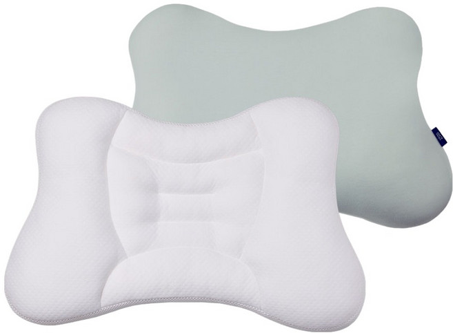 베라슬립 아동용 나비잠 베개 + 커버 세트, 민트그레이