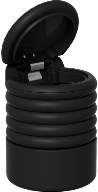 앤티스 차량용 늘어나는 실리콘 재털이 쓰레기통, 블랙, 1개