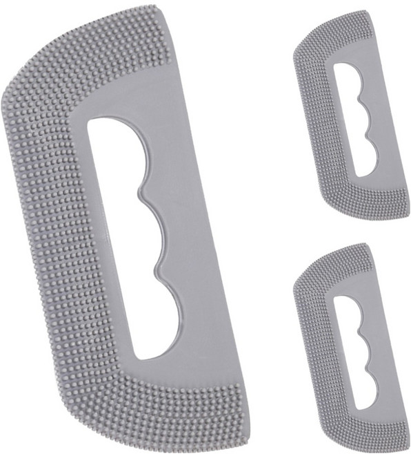 둥둥펫 고양이 침대 박힌털 죽은털 제거기 실리콘 브러쉬 6 x 14 cm, 그레이, 3개