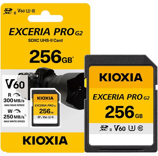 키오시아 EXCERIA PRO G2 V60 UHS-II SD카드, 1개, 256GB