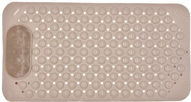 둥둥펫 반려동물 미끄럼방지 풋브러쉬 목욕 매트, 베이지, 1개