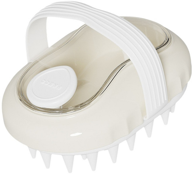 둥둥펫 반려동물 손이 편한 실리콘 샴푸 브러쉬, 아이보리, 1개