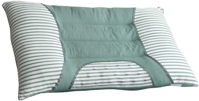 레인보우 이중존 스트라이프 자석베개 950g, 그린, 1개