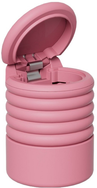 앤티스 차량용 늘어나는 실리콘 재털이 쓰레기통, 핑크, 1개