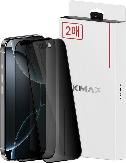 KMAX 防窺隱私保護正面鋼化玻璃螢幕保護貼 2片組, 1套