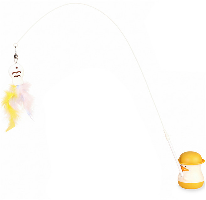 둥둥펫 고양이 사냥놀이 오리 고정 낚시대, 혼합색상, 1개