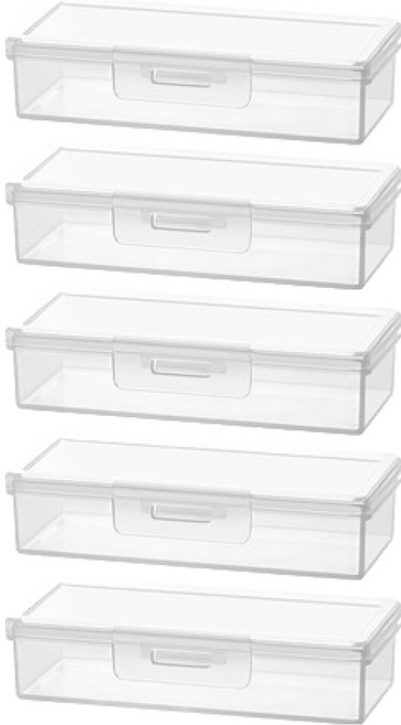 언더보스 휴대용 이쑤시개 면봉 보관 케이스, 투명, 5개