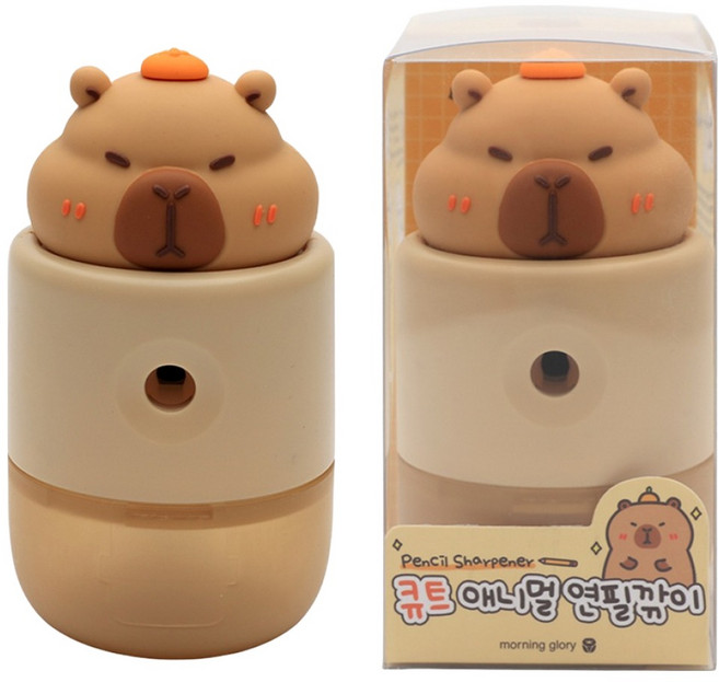모닝글로리 큐티 애니멀 연필깎이, 혼합색상, 1개