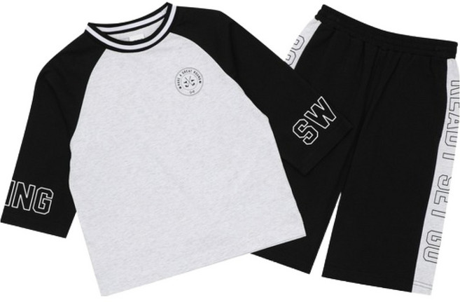 에스핏 7부 져지 티셔츠 + 바지 세트