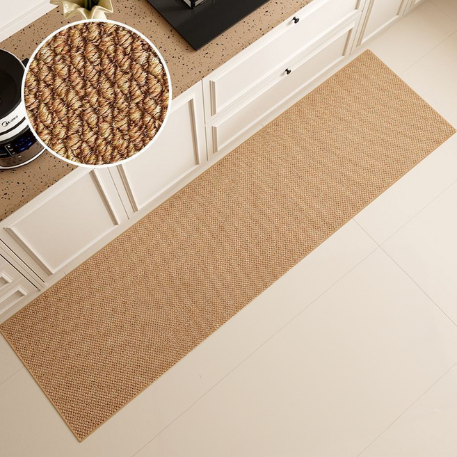 일상도감 격자 주방 바닥 매트, 브라운