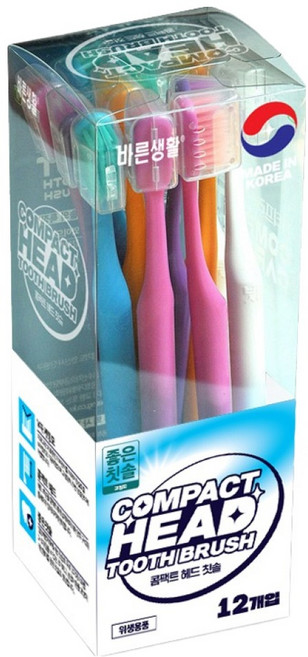바른생활에이치앤비 좋은칫솔 교정모 랜덤발송, 1개, 12개입