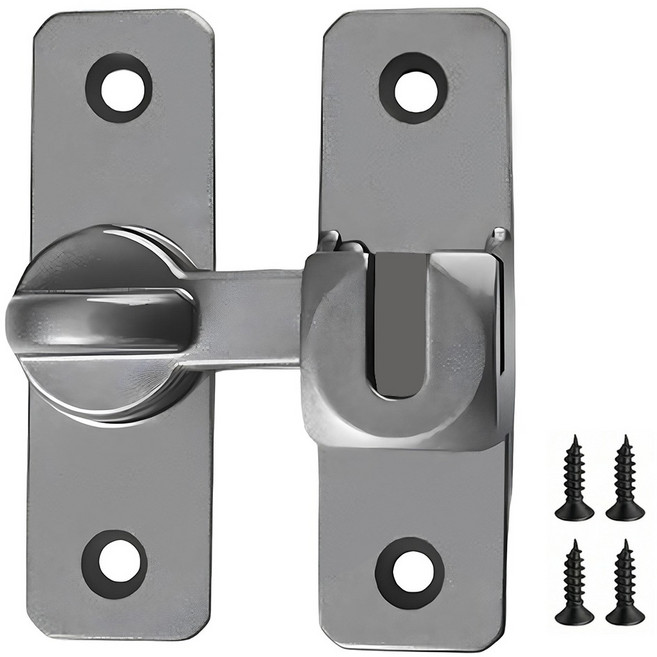OON 미닫이 여닫이 문 걸쇠 플랫 잠금고리 세트, 다크그레이, 1세트