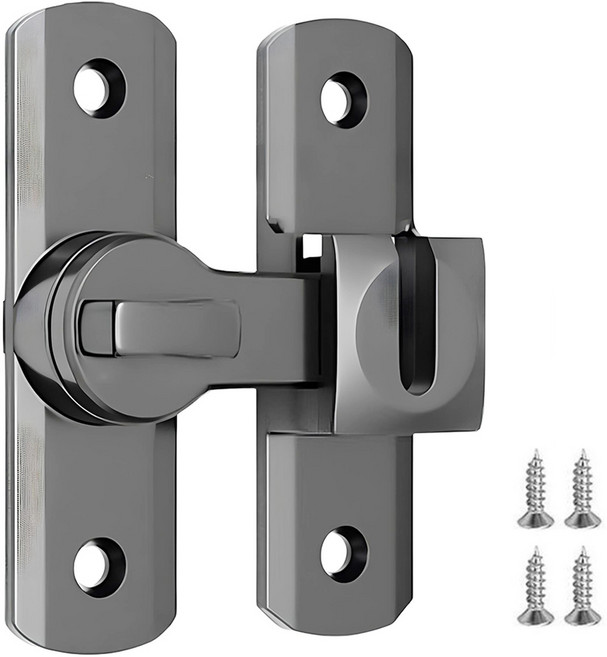 OON 고강도 좌우겸용 걸쇠 문 잠금장치 세트, 다크그레이, 1세트