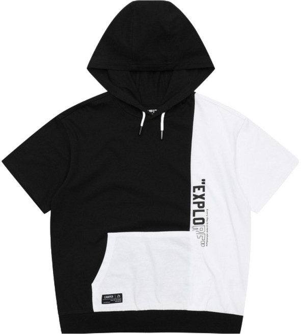 에스핏 블럭배색 후디 후드 티셔츠