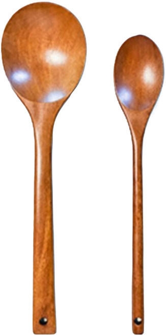 허밍쉐프 장미목 옻칠 조리도구 2p 세트, 브라운, 1세트, 볶음스푼 대 + 볶음숟가락