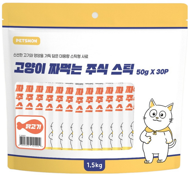 펫츠몬 고양이 짜먹는 주식 스틱 30p, 1.5kg, 1개, 닭고기