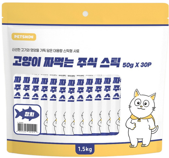 펫츠몬 고양이 짜먹는 주식 스틱 30p, 1.5kg, 1개, 참치