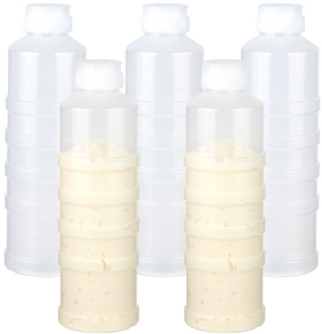 플라라 흐르지 않는 소스통 특대, 5개, 700ml