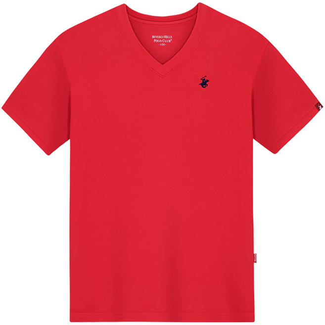 비버리힐스폴로클럽 남여공용 냉감 통기성 스몰로고 스탠다드핏 브이넥 반팔 티셔츠 CPW0T07